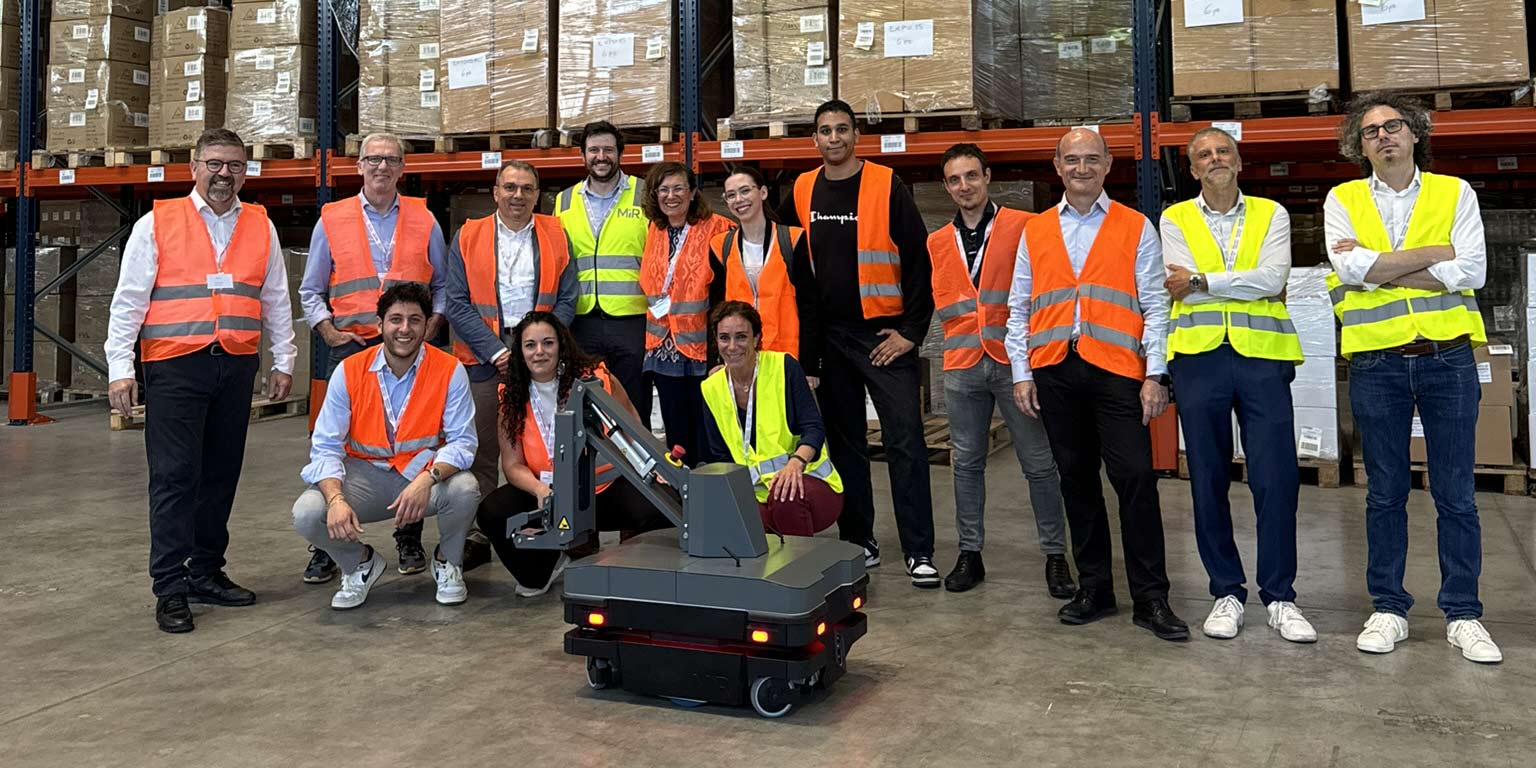 AMR in magazzino nel deposito di Gruber Logistics a Padova