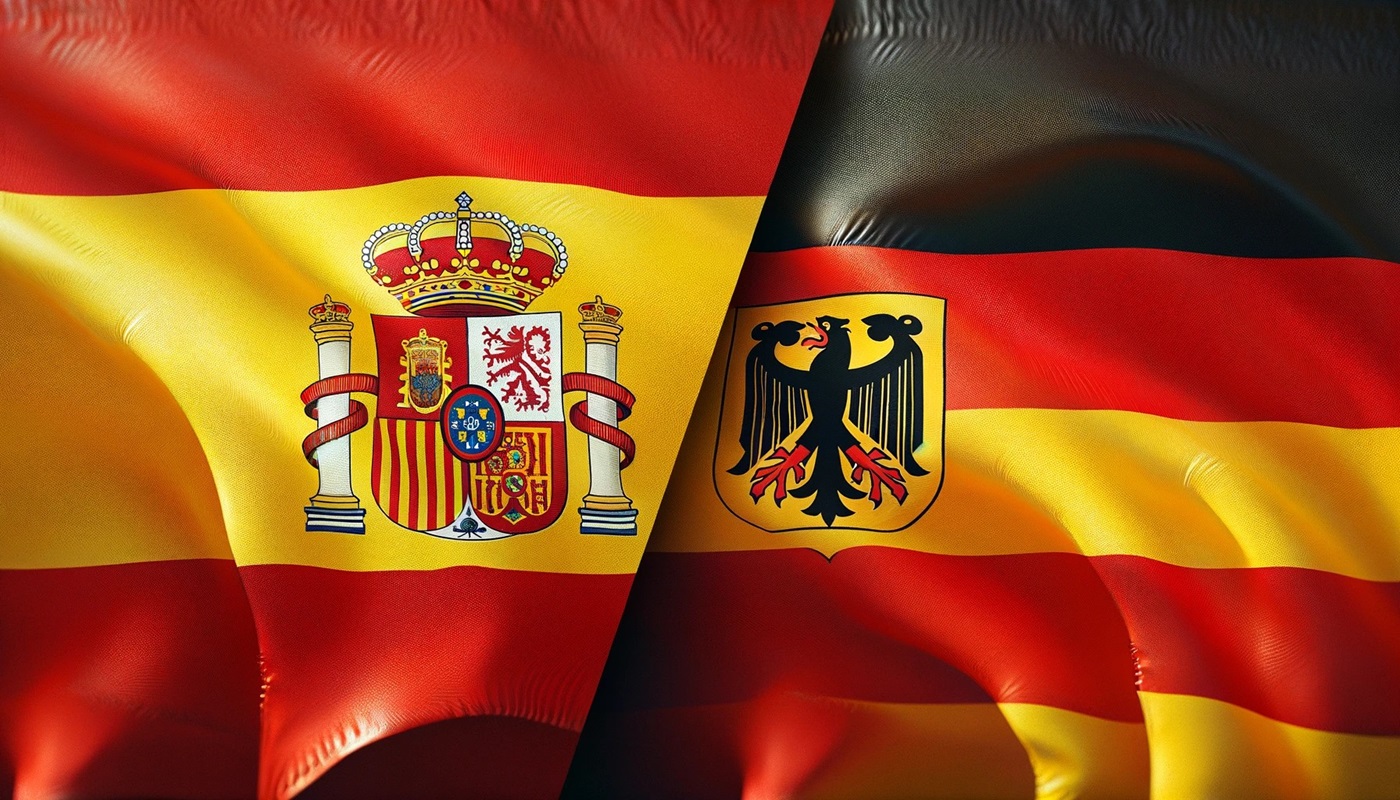 Bandiera della Spagna e della Germania